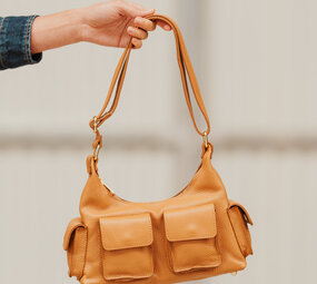 ELVORY sac cuir grainé camel