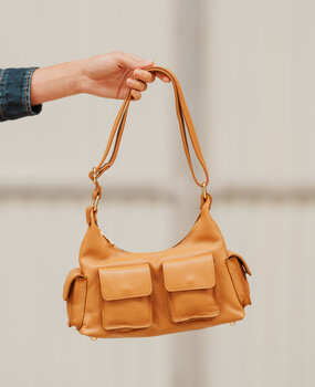 ELVORY sac cuir grainé camel