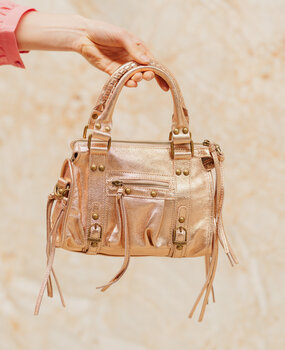 JUDYA sac or rose a franges