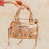 JUDYA sac or rose a franges