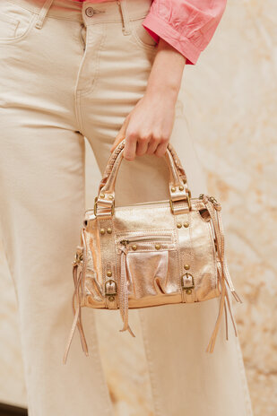 JUDYA sac or rose a franges