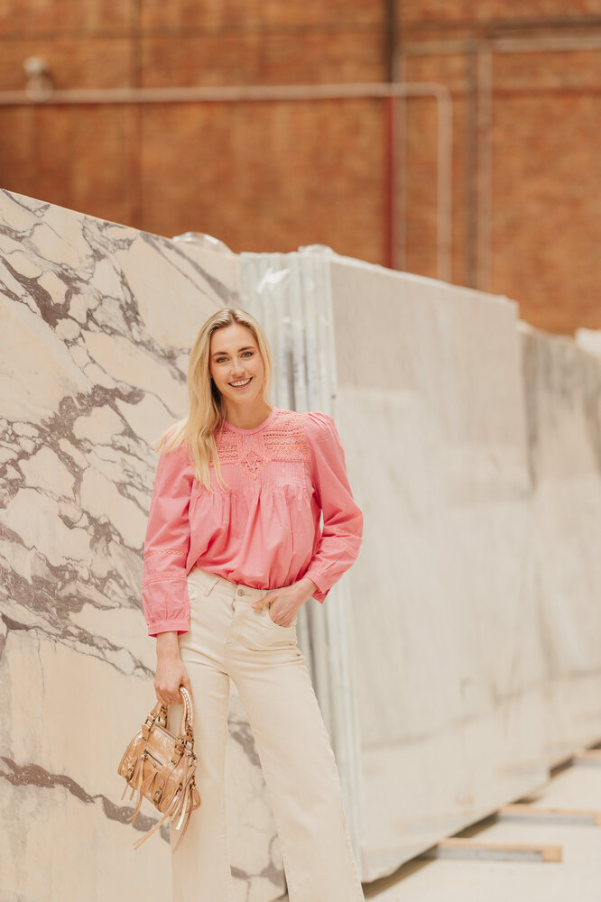 JUDYA sac or rose a franges