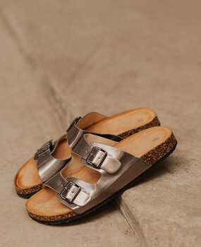 GIANA sandales argentées foncées