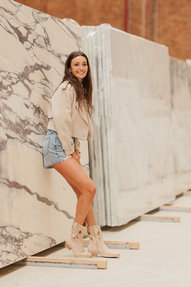 AVERYN bottines suédine beige