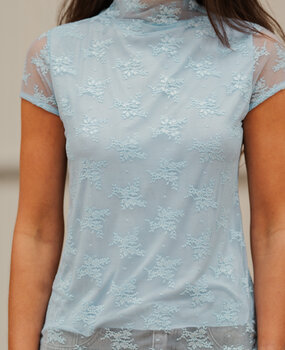 LYNORIA blouse dentelle bleu