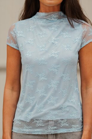 LYNORIA blouse dentelle bleu
