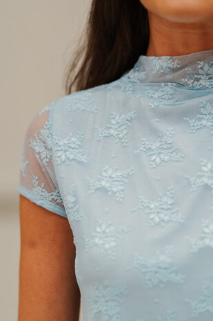 LYNORIA blouse dentelle bleu