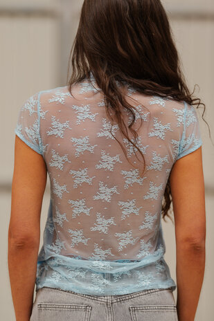 LYNORIA blouse dentelle bleu