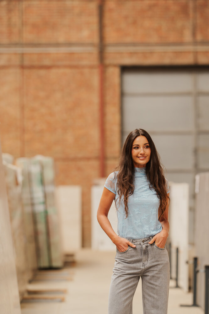 LYNORIA blouse dentelle bleu