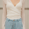 VIRELIA blouse cache-cœur blanche dentelle