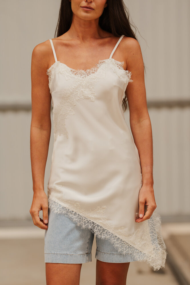 ORVELLA top a bretelle écru