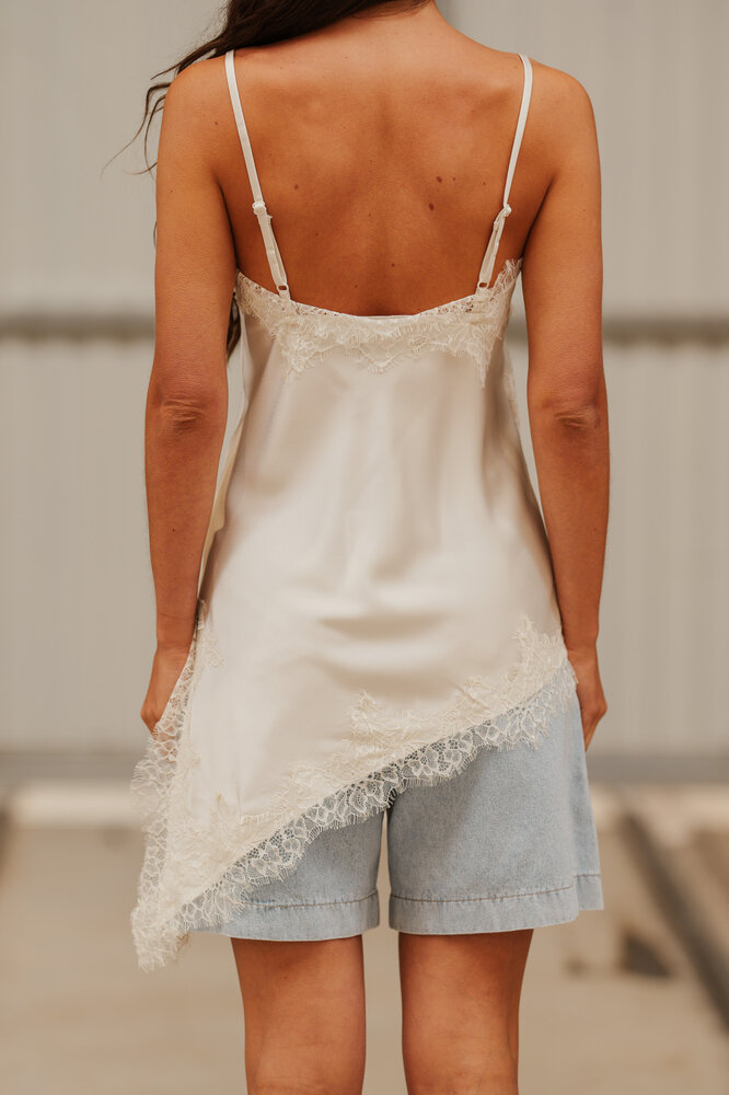 ORVELLA top a bretelle écru