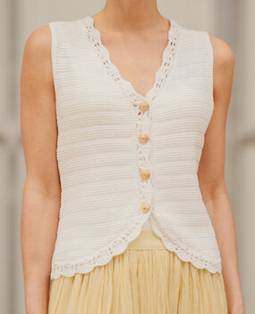 VELARYN blouse blanc en crochet