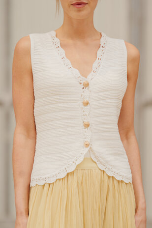 VELARYN blouse blanc en crochet