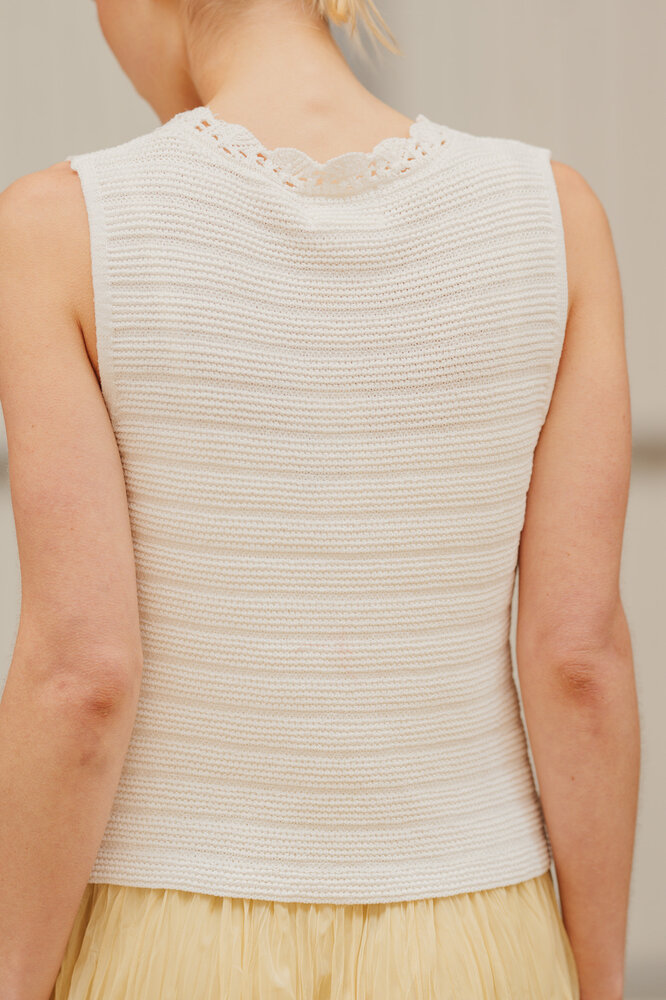 VELARYN blouse blanc en crochet