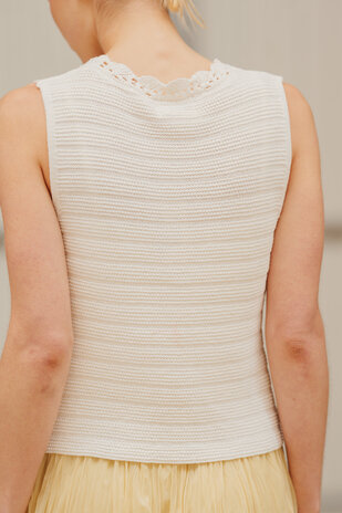 VELARYN blouse blanc en crochet