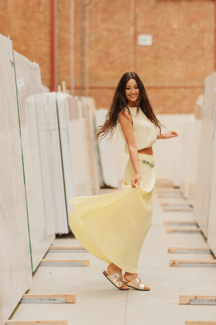 SHAUNA longue jupe jaune
