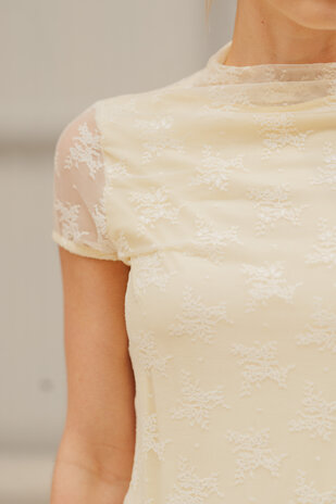 LYNORIA blouse dentelle jaune