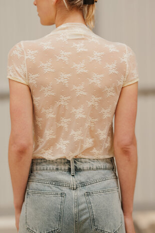 LYNORIA blouse dentelle jaune