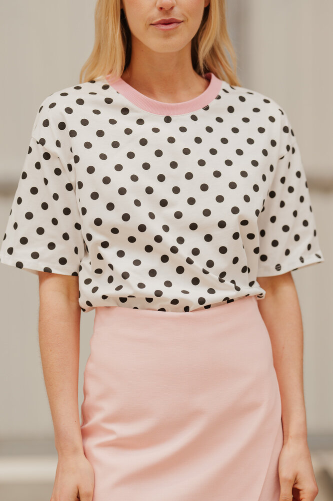 KYVERRA t-shirt blanc à pois