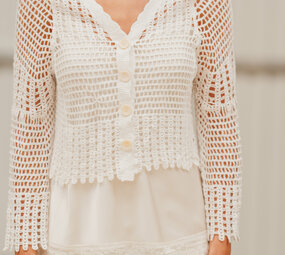 ZAVELYA gilet blanc crochet