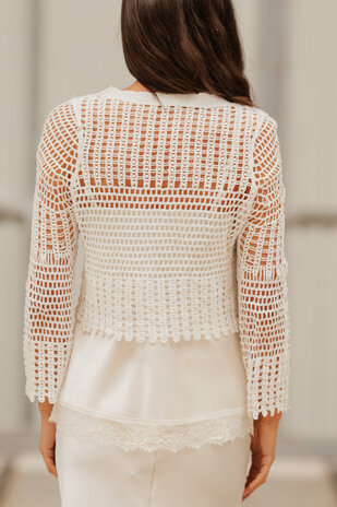 ZAVELYA gilet blanc crochet