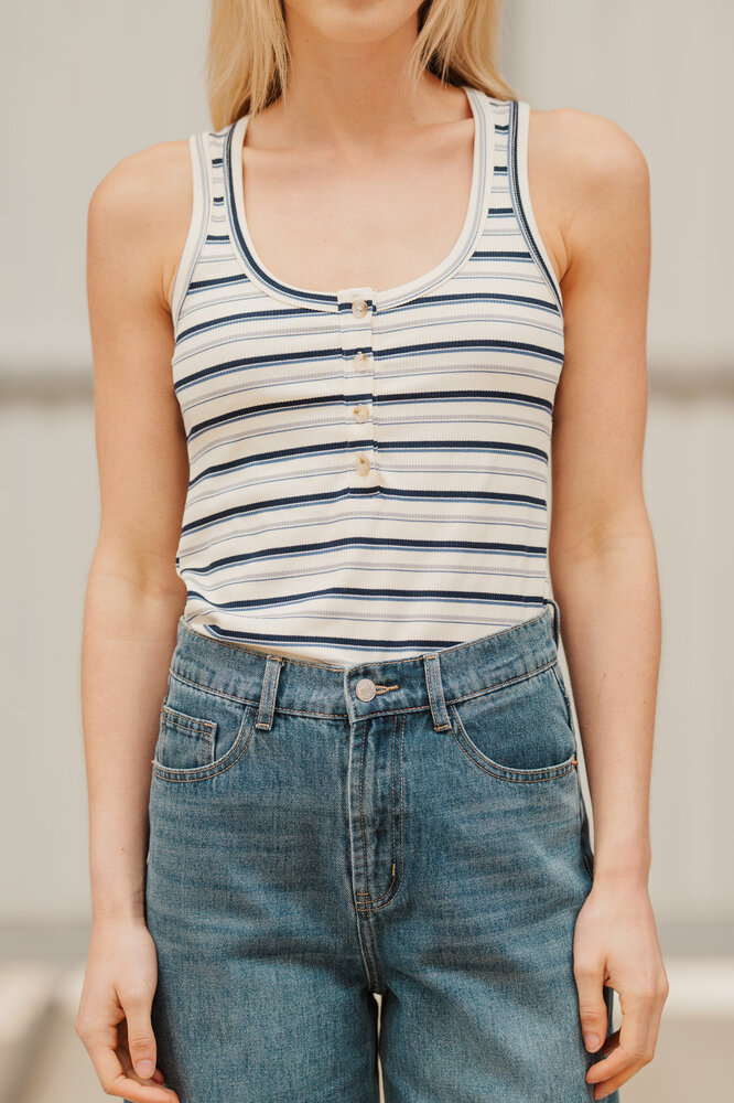 ALZORYA top blanc/marine