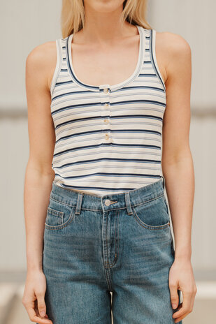 ALZORYA top blanc/marine