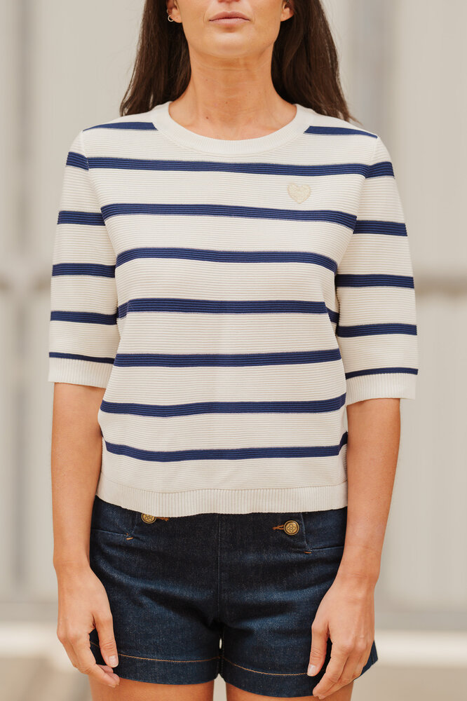 VELMIRA blouse blanc/marine