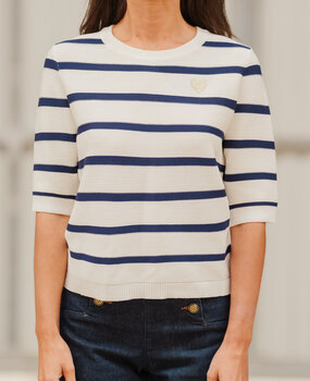 VELMIRA blouse blanc/marine