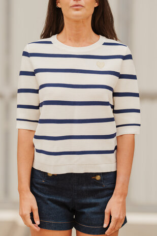 VELMIRA blouse blanc/marine