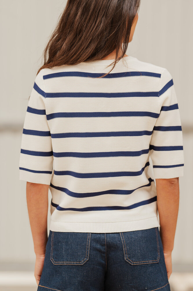 VELMIRA blouse blanc/marine