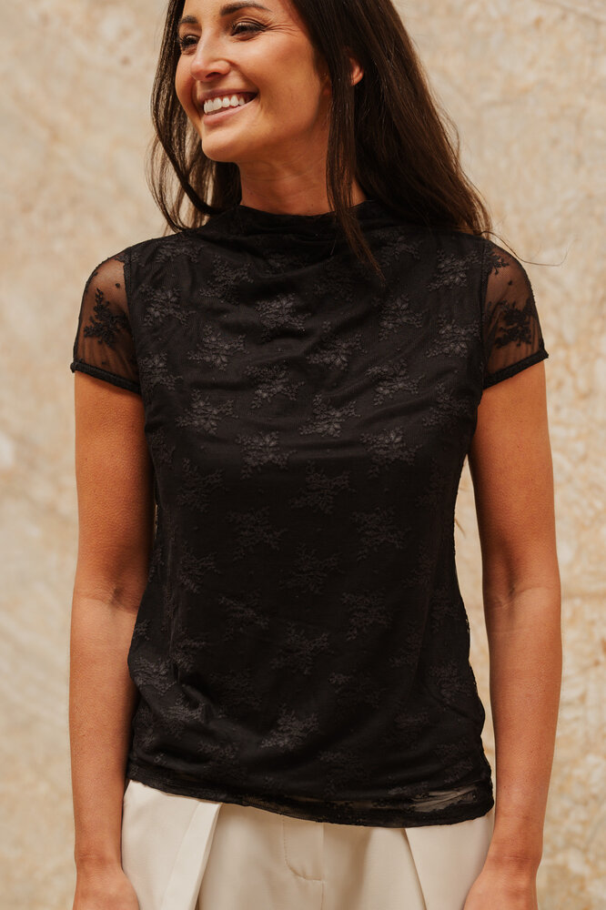 LYNORIA blouse dentelle noir