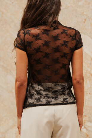 LYNORIA blouse dentelle noir
