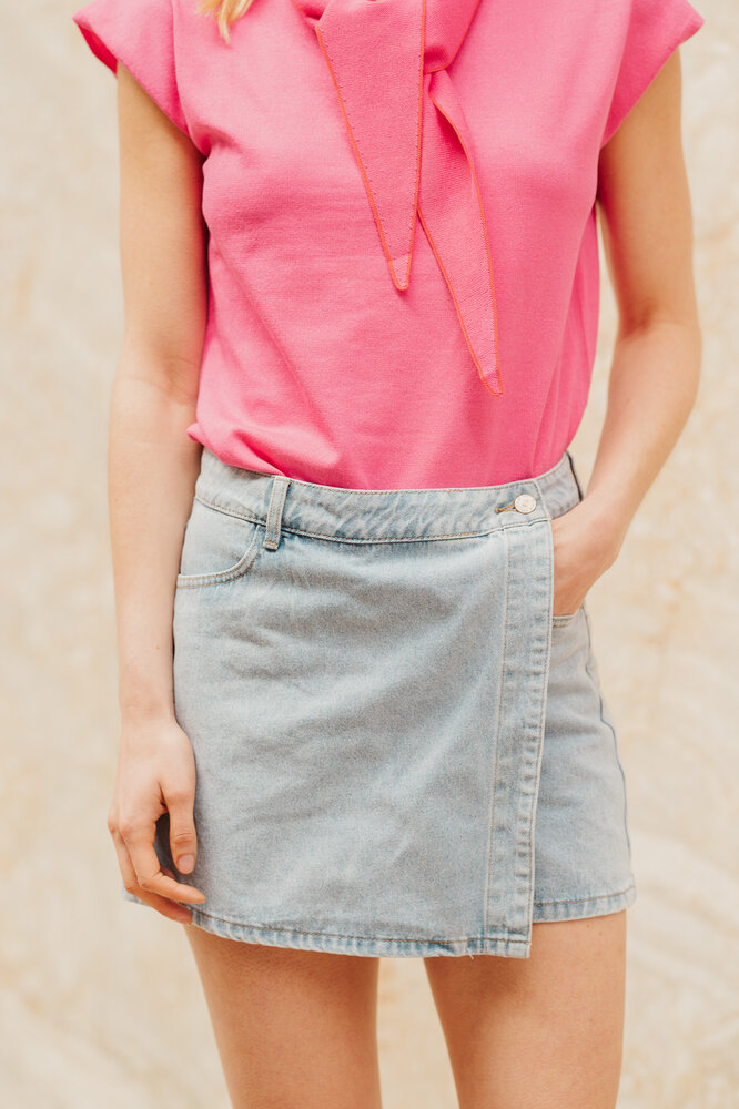 JADENE jupe short bleu ciel