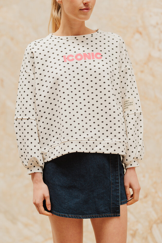 NYRA pull blanc à pois