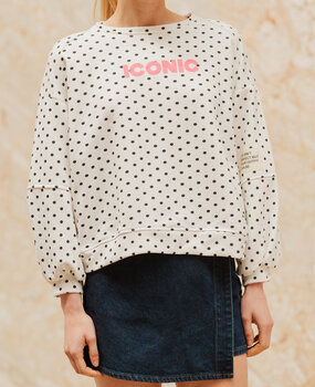 NYRA pull blanc à pois