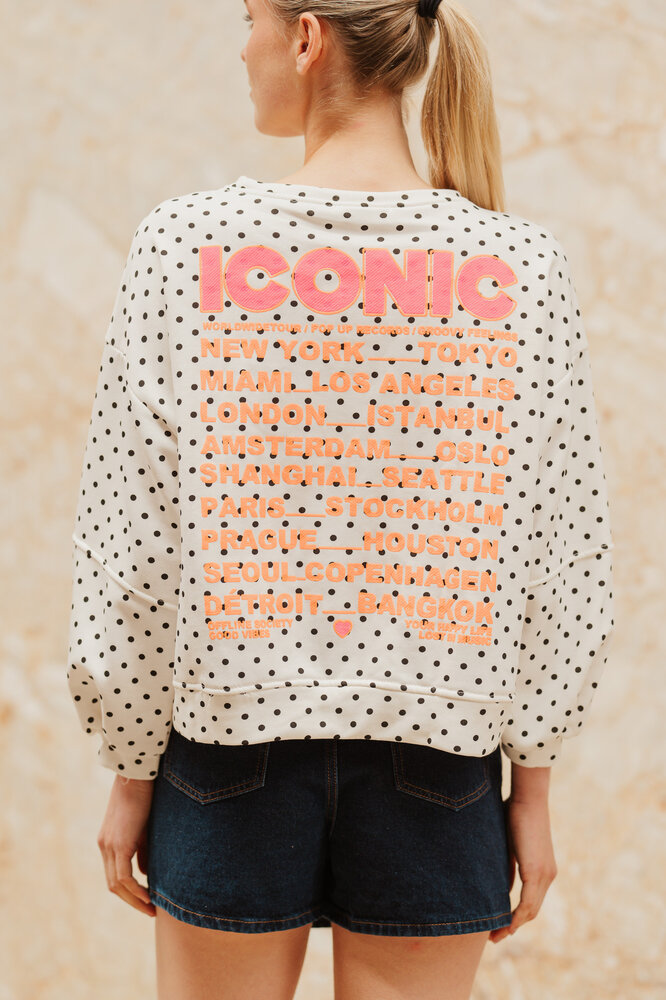 NYRA pull blanc à pois