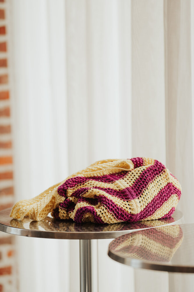 NORLYA sac en crochet jaune/mauve NORLYA sac en crochet jaune/mauve