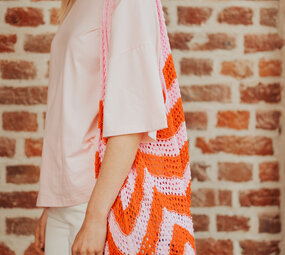 NORLYA sac en crochet rose/rouge