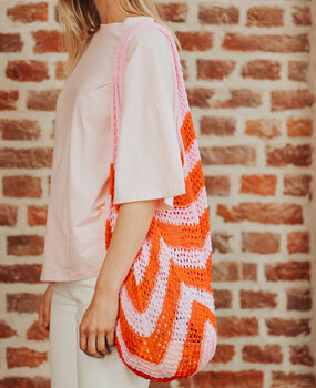 NORLYA sac en crochet rose/rouge