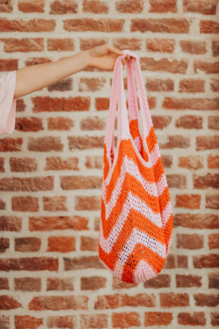 NORLYA sac en crochet rose/rouge