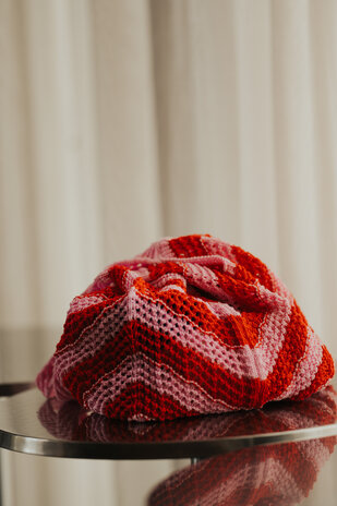 NORLYA sac en crochet rose/rouge
