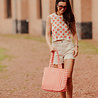 LYNORYA sac a main rouge/rose