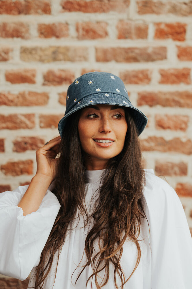 LIORA chapeau à fleurs bleu