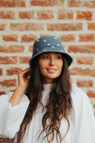 LIORA chapeau à fleurs bleu