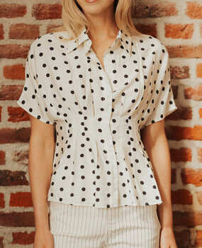 VIRELA chemise à pois blanc