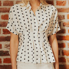 VIRELA chemise à pois blanc