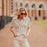 VIRELA chemise à pois blanc