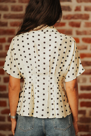 VIRELA chemise à pois jaune